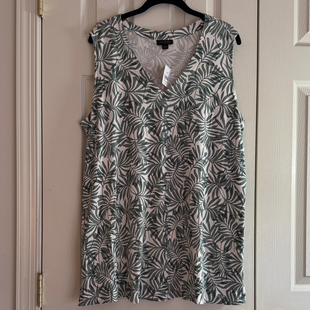 J.Jill Wearever Collection Sleeveless Top – Palm Leaf Print | XL | NWT